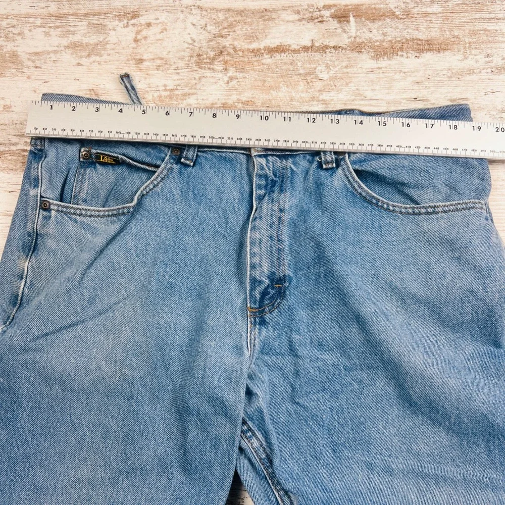 Lee Mens Jeans 38x30 Medium Wash Blue Regular Fit Straight Leg 100% Cotton